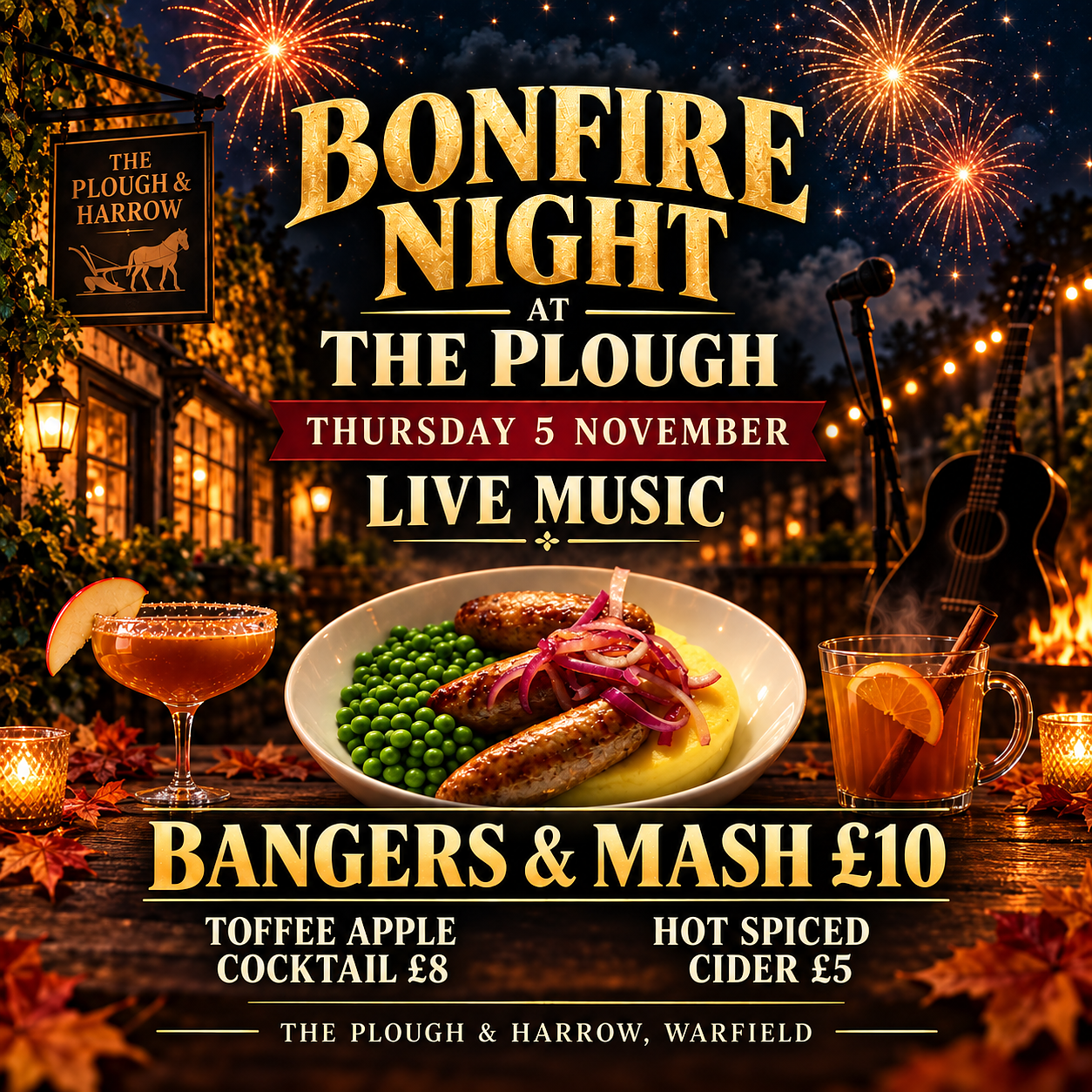 🔥 BONFIRE NIGHT AT THE PLOUGH 🔥